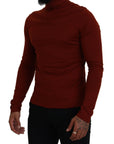 Dolce & Gabbana Elegant Maroon Collar Zip Sweater