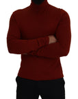 Dolce & Gabbana Elegant Maroon Collar Zip Sweater