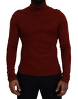 Dolce & Gabbana Elegant Maroon Collar Zip Sweater