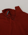 Dolce & Gabbana Elegant Maroon Collar Zip Sweater