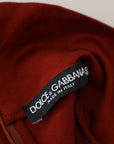 Dolce & Gabbana Elegant Maroon Collar Zip Sweater