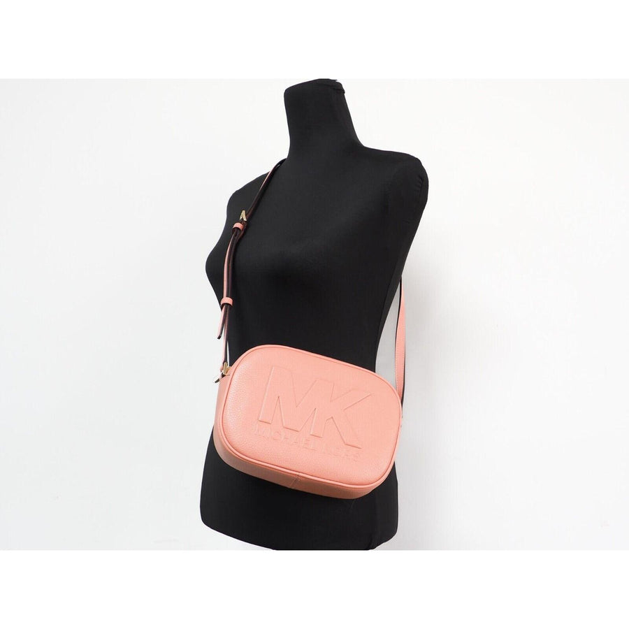 Michael Kors Jet Set Travel Medium Sherbert Leather Oval Camera Crossbody Bag