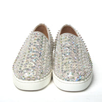 Christian Louboutin White Ab/Clear Ab Roller Boat Woman Flat Sneaker