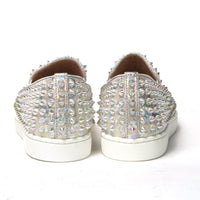 Christian Louboutin White Ab/Clear Ab Roller Boat Woman Flat Sneaker