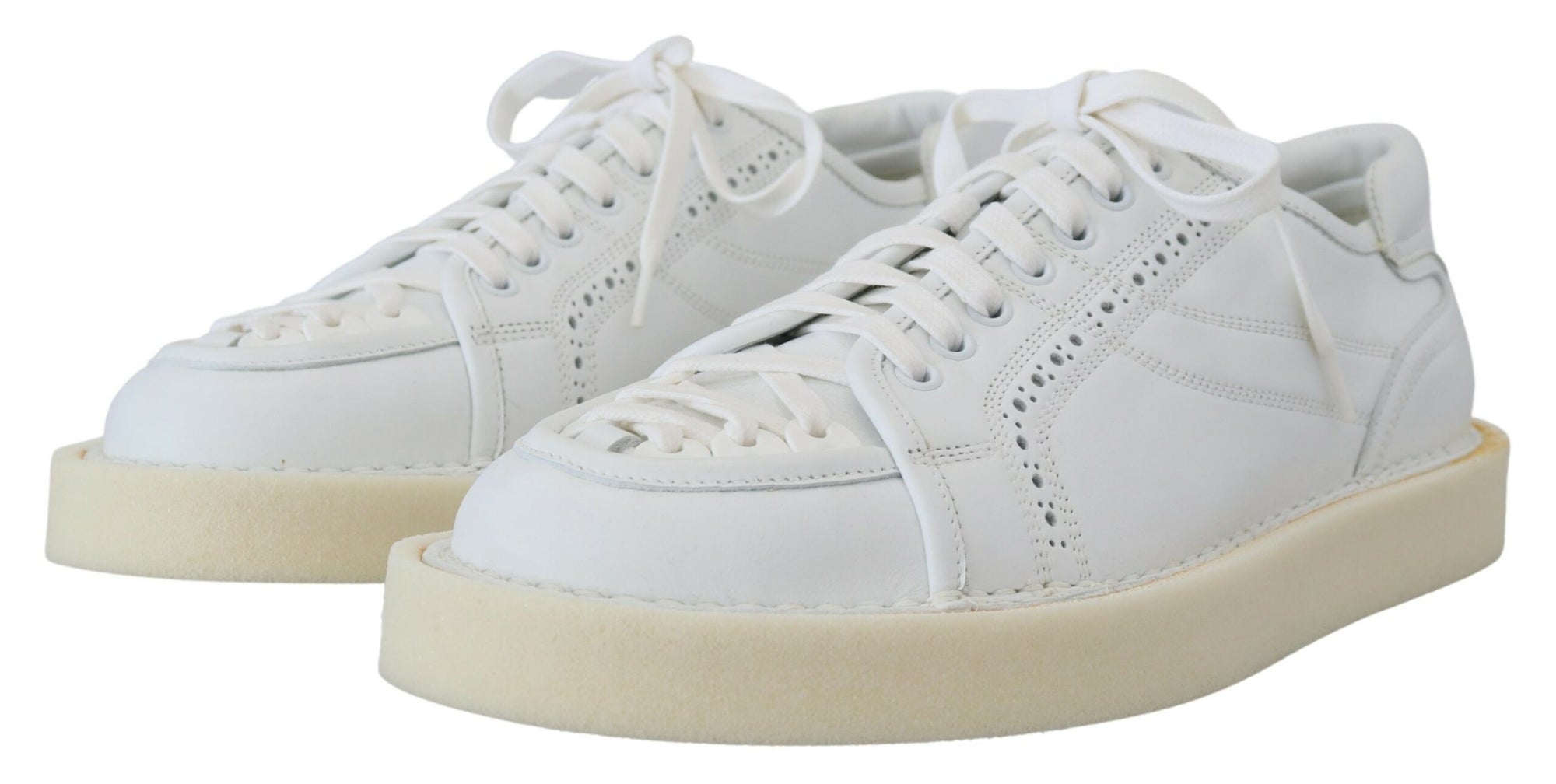 Dolce &amp; Gabbana Elegant White Low Top Oxford Sneakers