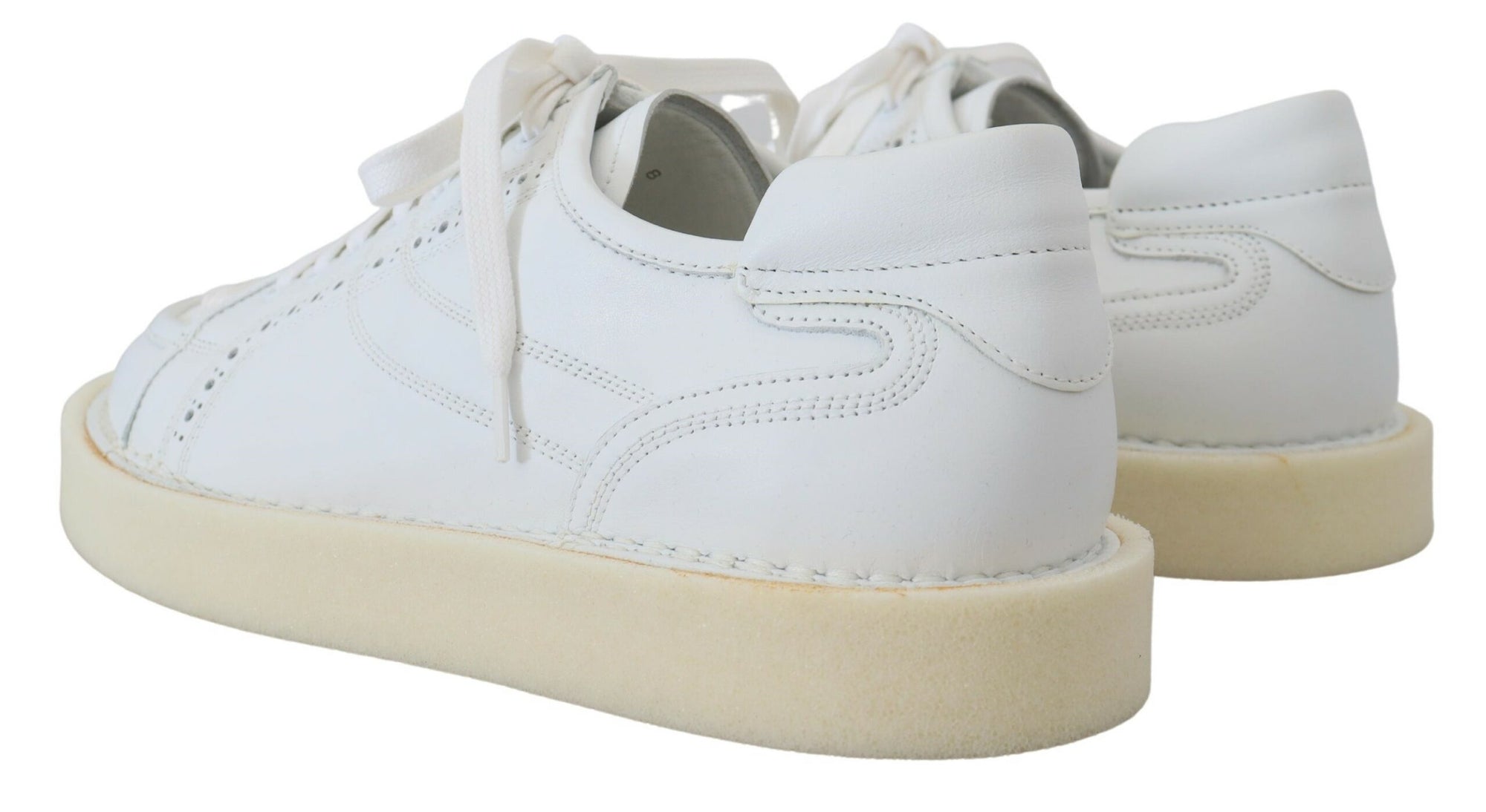 Dolce &amp; Gabbana Elegant White Low Top Oxford Sneakers
