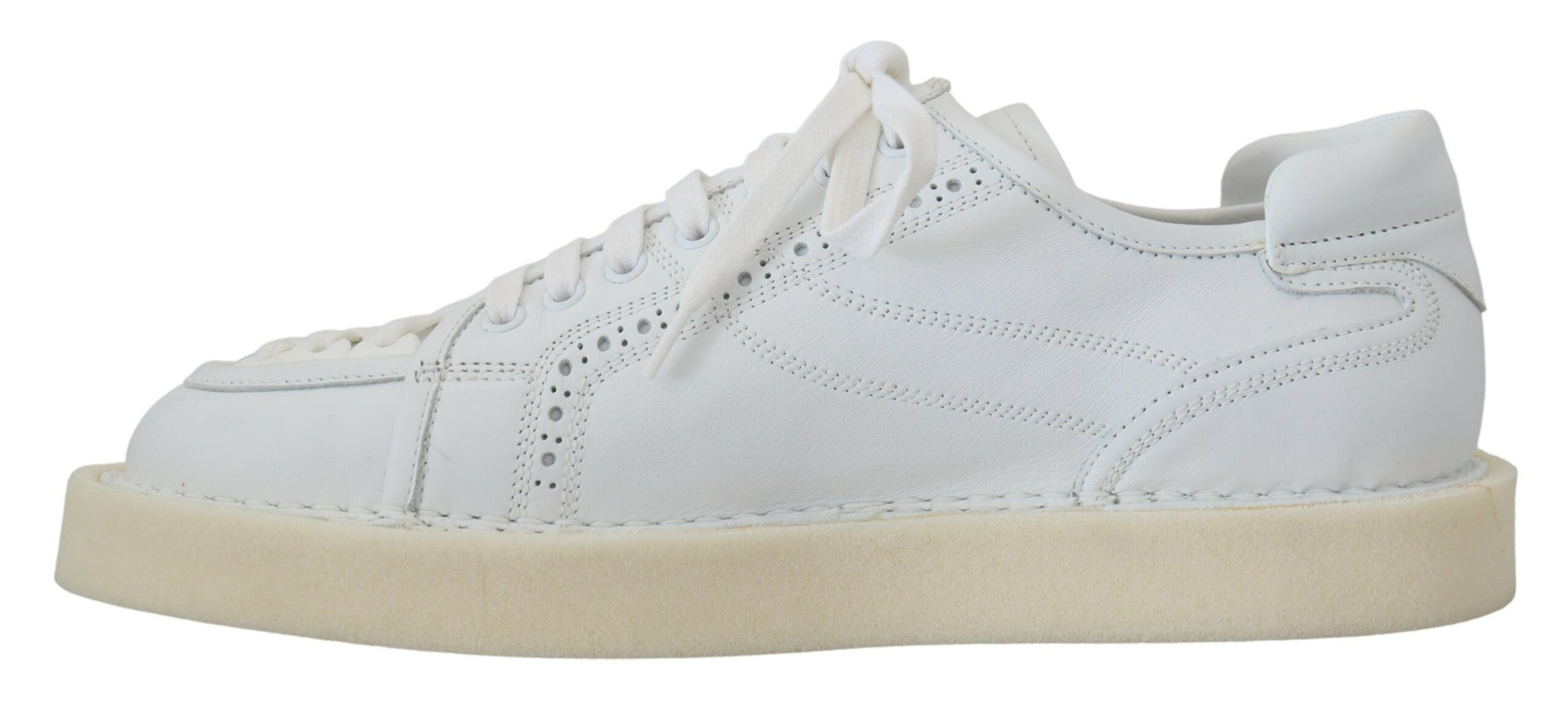 Dolce &amp; Gabbana Elegant White Low Top Oxford Sneakers