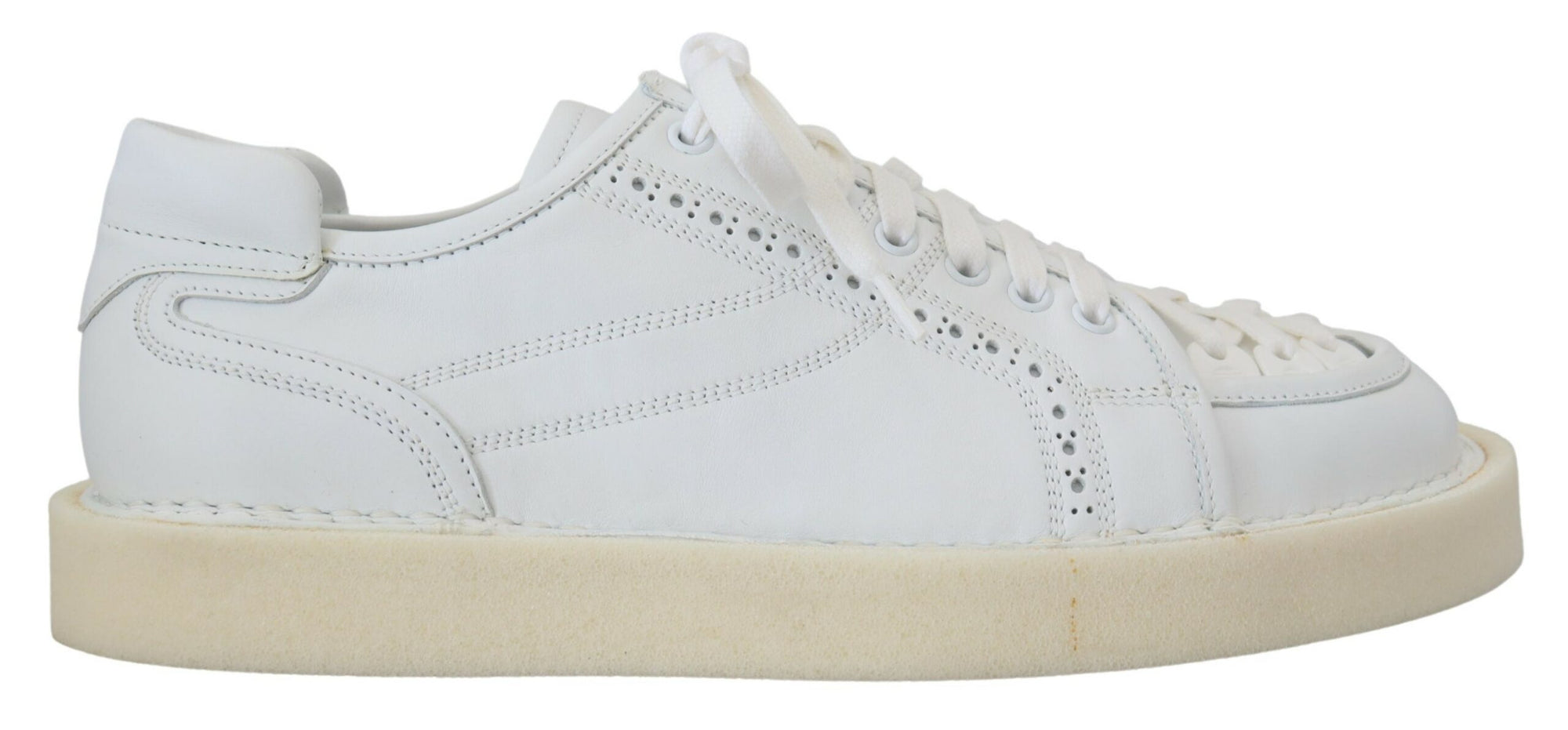 Dolce &amp; Gabbana Elegant White Low Top Oxford Sneakers