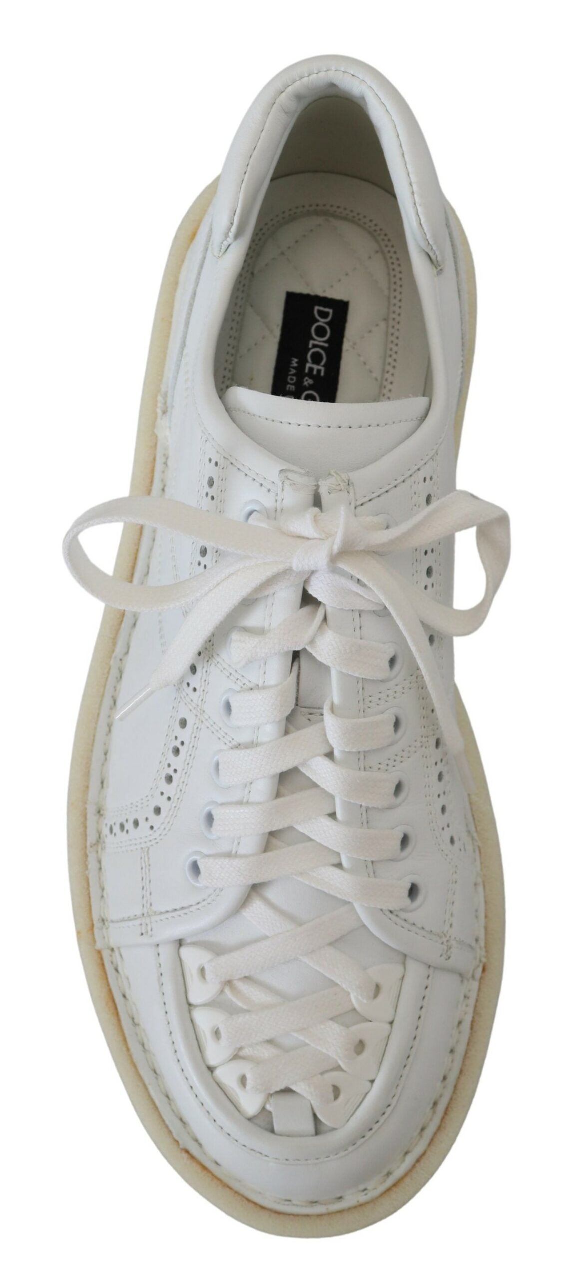 Dolce &amp; Gabbana Elegant White Low Top Oxford Sneakers