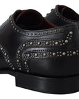 Dolce & Gabbana Elegant Studded Black Derby Shoes