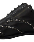 Dolce & Gabbana Elegant Studded Black Derby Shoes