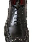 Dolce & Gabbana Elegant Studded Black Derby Shoes