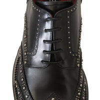 Dolce & Gabbana Elegant Studded Black Derby Shoes