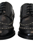 Dolce & Gabbana Elegant Studded Black Derby Shoes