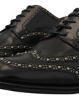 Dolce & Gabbana Elegant Studded Black Derby Shoes