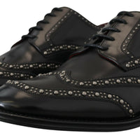 Dolce & Gabbana Elegant Studded Black Derby Shoes