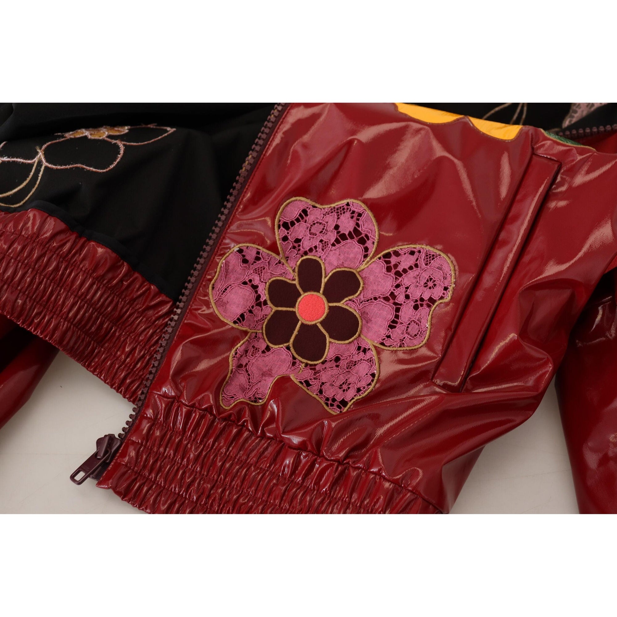 Dolce &amp; Gabbana Maroon Floral Luxe Jacket