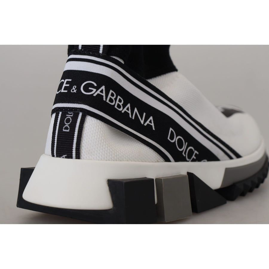 Dolce & Gabbana Chic Black and White Sorrento Slip-On Sneakers