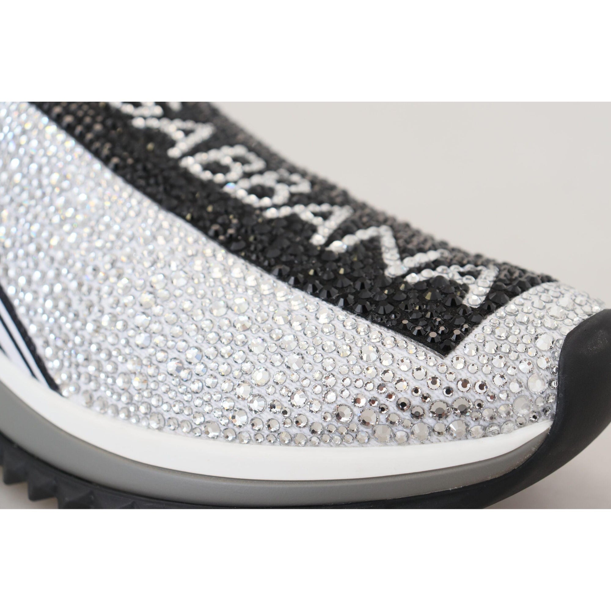 Dolce &amp; Gabbana Sparkling Silver Rhinestone Sneakers
