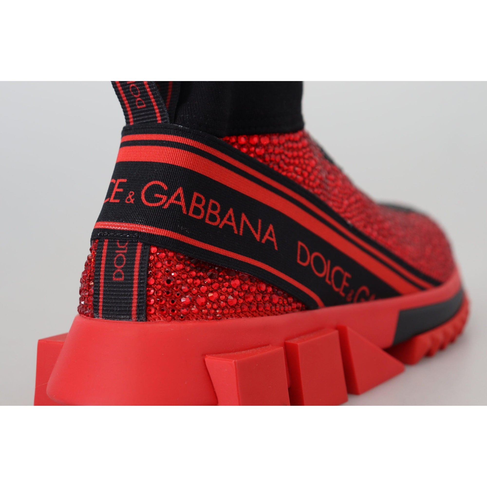 Dolce &amp; Gabbana Exquisite Red Sorrento Slip-On Sneakers