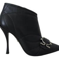 Dolce & Gabbana Elegant Black Quilted Leather Booties