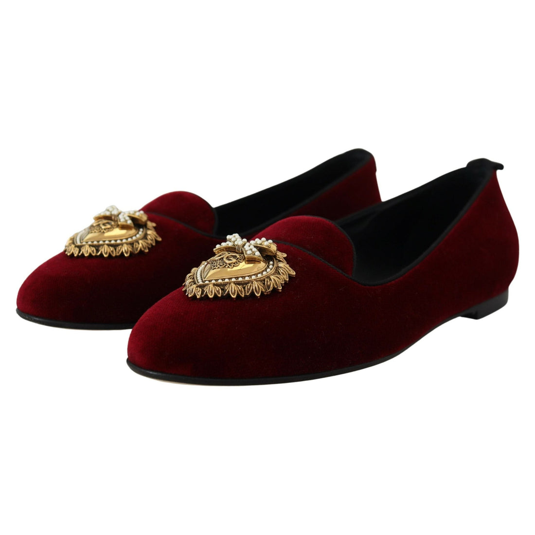 Dolce & Gabbana Bordeaux Velvet Devotion Loafers