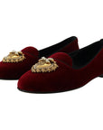 Dolce & Gabbana Bordeaux Velvet Devotion Loafers