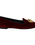 Dolce & Gabbana Bordeaux Velvet Devotion Loafers