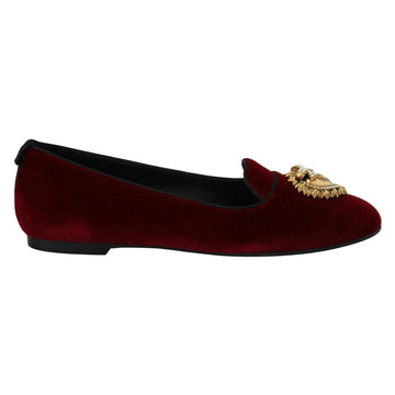 Dolce & Gabbana Bordeaux Velvet Devotion Loafers