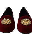 Dolce & Gabbana Bordeaux Velvet Devotion Loafers