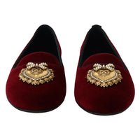 Dolce & Gabbana Bordeaux Velvet Devotion Loafers