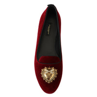 Dolce & Gabbana Bordeaux Velvet Devotion Loafers