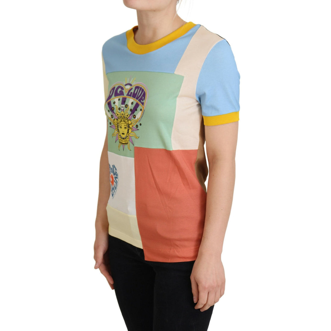 Dolce & Gabbana Patchwork Print Cotton Crewneck Tee