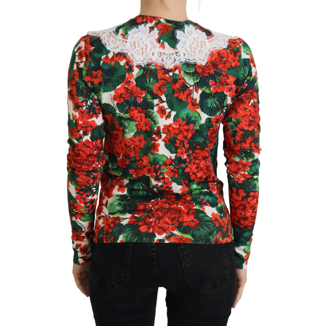 Dolce & Gabbana Elegant Floral Crewneck Cardigan