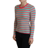 Dolce & Gabbana Elegant Striped Silk Crewneck Pullover