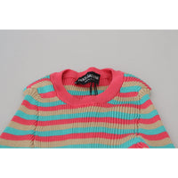 Dolce & Gabbana Elegant Striped Silk Crewneck Pullover