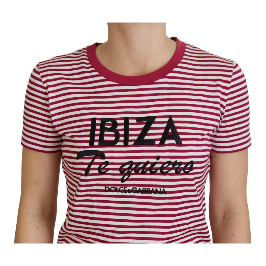 Dolce & Gabbana Exclusive Striped Ibiza Crew Neck Tee