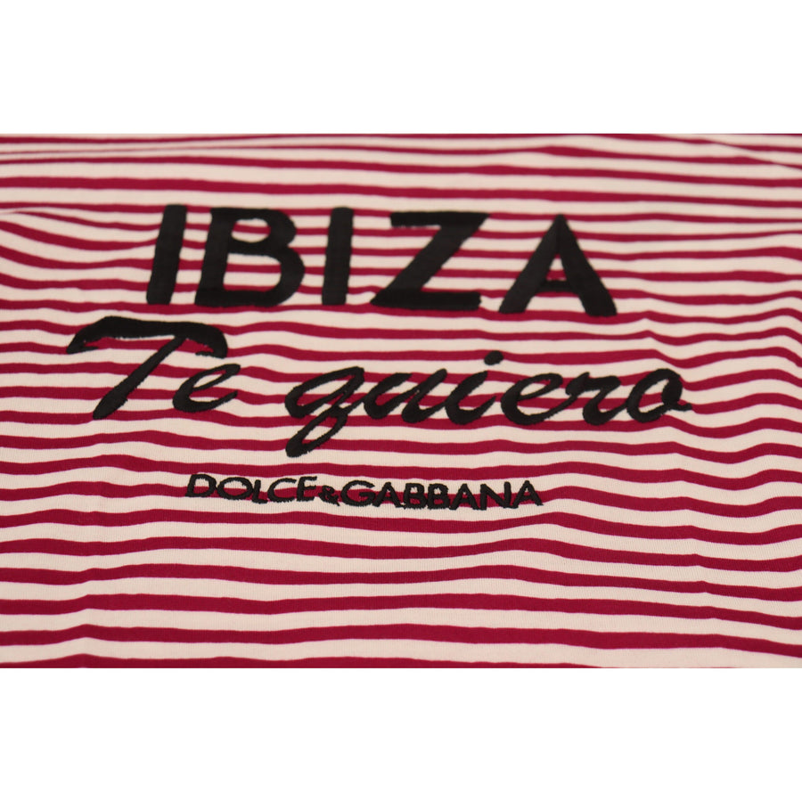 Dolce & Gabbana Exclusive Striped Ibiza Crew Neck Tee