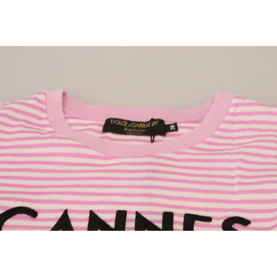 Dolce & Gabbana Exclusive Striped Love Affair Cotton Tee