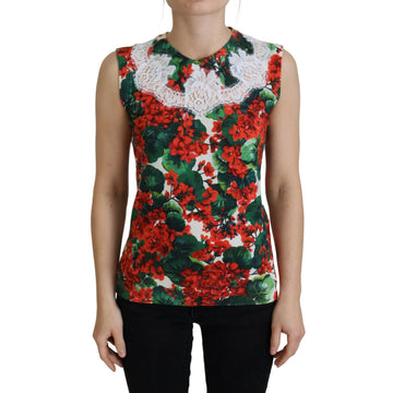 Dolce & Gabbana Chic Floral Print Tank Top Vest