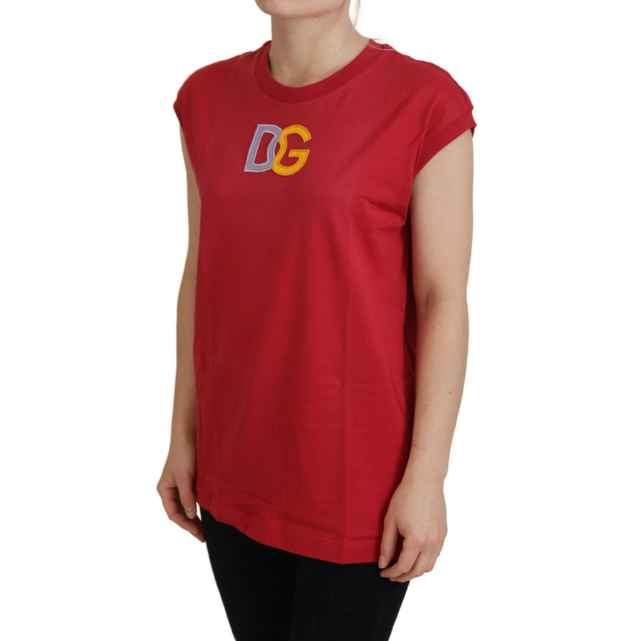 Dolce & Gabbana Elegant Red Sleeveless Cotton Tank Top