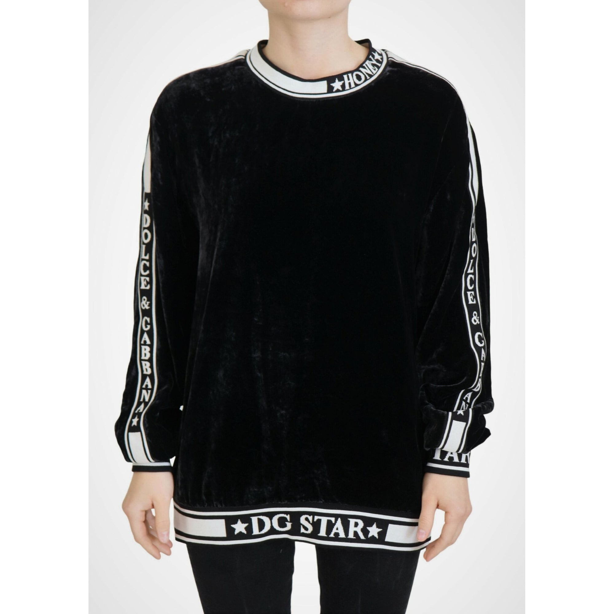 Dolce &amp; Gabbana Elegant Silk Blend Velvet Sweater