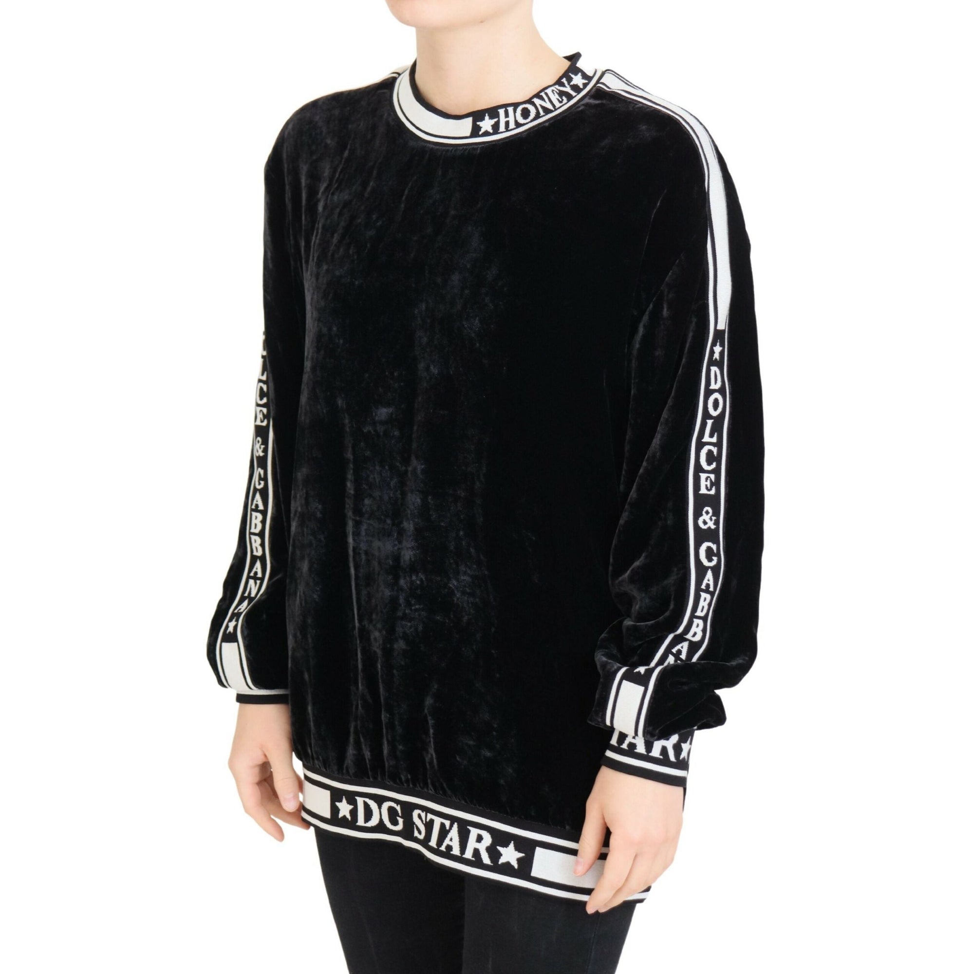 Dolce &amp; Gabbana Elegant Silk Blend Velvet Sweater