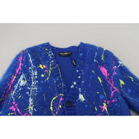 Dolce & Gabbana Elegant Multicolor Splash Mohair Cardigan