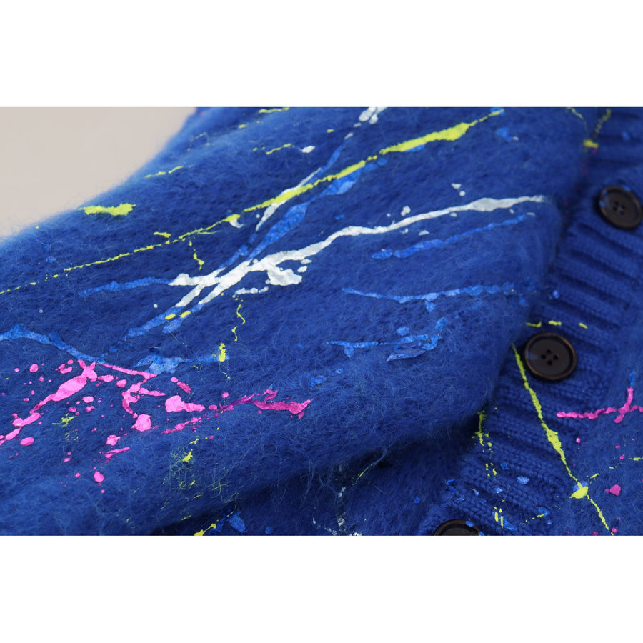 Dolce & Gabbana Elegant Multicolor Splash Mohair Cardigan