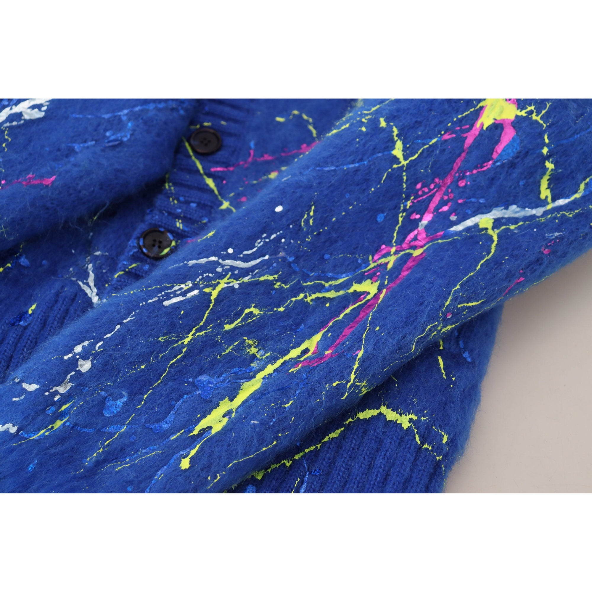 Dolce &amp; Gabbana Elegant Multicolor Splash Mohair Cardigan