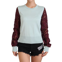 Dolce & Gabbana Elegant Multicolor Lace Silk Blend Sweater