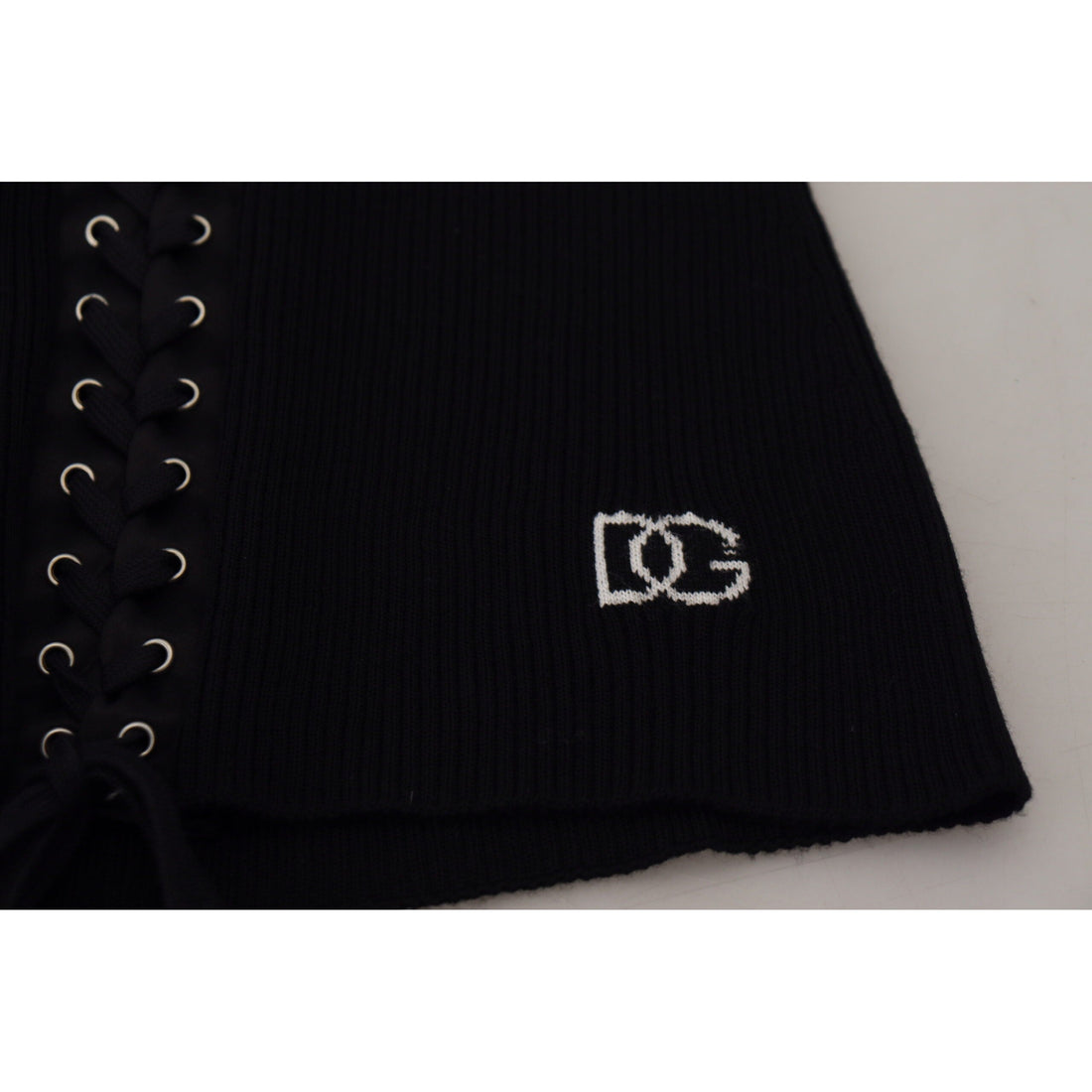 Dolce & Gabbana Elegant Black Tie-Up Slim Fit Sweater