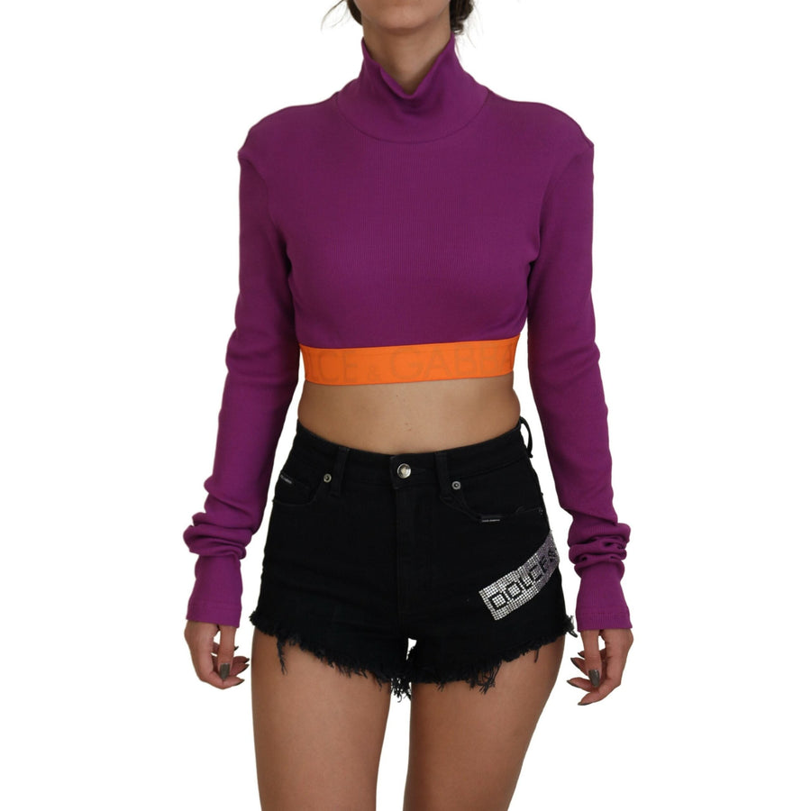 Dolce & Gabbana Elegant Purple Turtle Neck Pullover Sweater