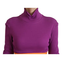 Dolce & Gabbana Elegant Purple Turtle Neck Pullover Sweater